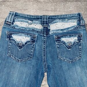 Womens Lace Flare Jeans Size 1